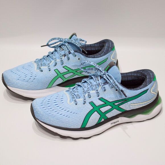 Asics Gel Nimbus 24 Running Shoes Light Blue Green Men’s Size 9 - Minimal Wear - Picture 1 of 14
